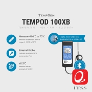 Bluetooth Ultra Low Temperature Data Logger with External RTD Probe "TEMPSEN" Model: TEMPOD 100XB
